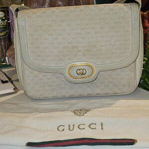 Vintage Gucci Medium Cream Shoulder Bag